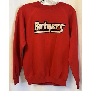 VTG 80s Rutgers University Red Sweatshirt Medium